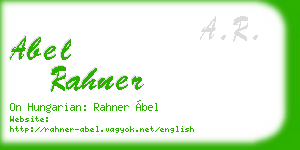 abel rahner business card